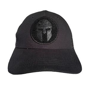 Highland Tactical Spartan Adjustable Black Mesh Trucker Snap Back Hat Cap NWOT